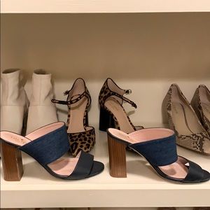 Kate Spade Mules Jean and black leather strap